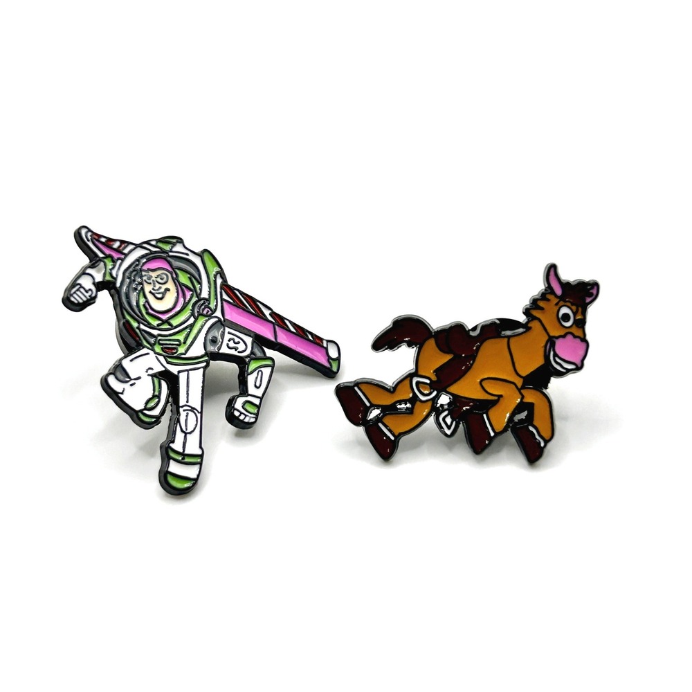 Buzz Lightyear Bullseye Disney Enamel Pin Set OS Multi Toy Story Pixar Lapel Pin